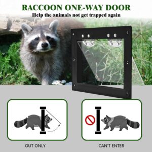 Raccoon One Way Eviction Door, Raccoon Trap Live Catcher, The Raccoon Trap Contactless Excluder for Attics, Under Decks, and Chimneys, DIY Installation(with 8 Tie Tapes)