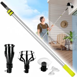 ziopetru 10 ft light bulb changer for high ceilings, 3.6 to 10 ft aluminum telescopic bulb changer with baskets and suction cup, light bulb removal tool for household