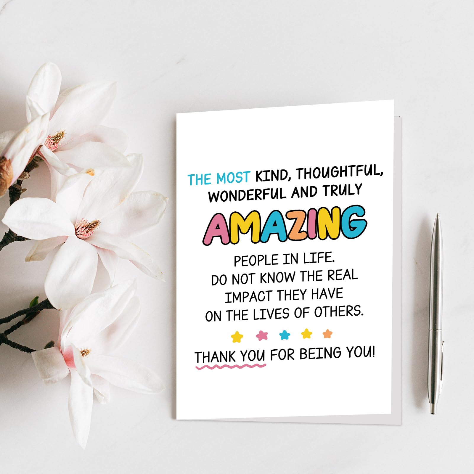 Qiliji Cute Thank You Card, Thank You Card for Friend Bestie, Appreciation Card for Family Partner Coworker Teacher Doctor Nurse, Thank You For Being Amazing