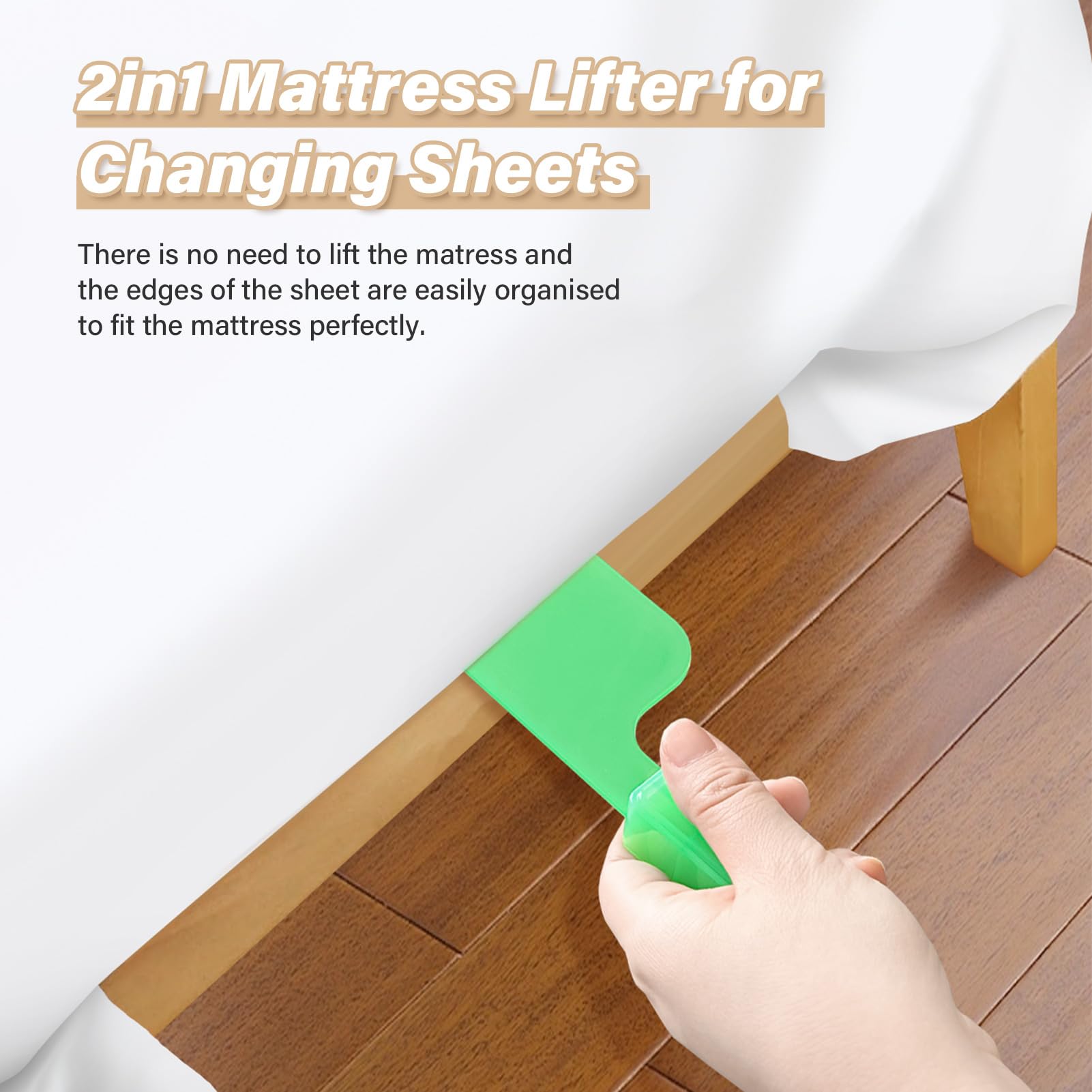 MAXHJX Mattress Lifter Wedge for Changing Sheets: Bed Maker Tool to Helps Lift The Mattress and Hold The Mattress - Alleviating Back Pain (Green)