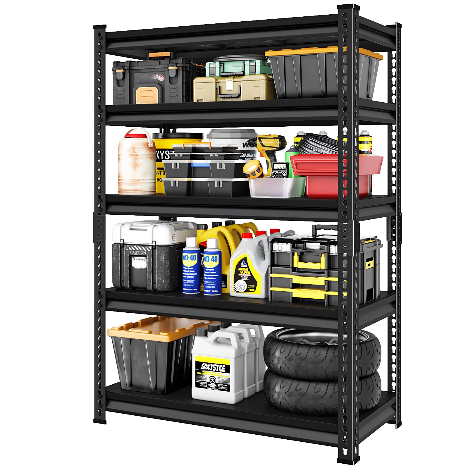 SDXYSTCE 40" W Garage Shelving Heavy Duty, 2200LBS Loads Garage Storage Shelves, 5-Tier Metal Shelving Units and Storage Racks, Industrial Utility Shelf Heavy Duty,40" Wx18 Dx72 H