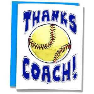 1-pack awesome softball coach (5x7) thanks coach card greeting card set awesome for softball players, teams, coaches, family and fans - your coaches will love 'em!