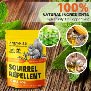 Squirrel Repellent Outdoor,Chipmunk Repellent Outdoor,Mint Squirrel Deterrent Outdoor,Squirrel Repellents for Garden, Get rid of Squirrels, Multi-Use Formula for Gardens, Attics and Around Home 8P