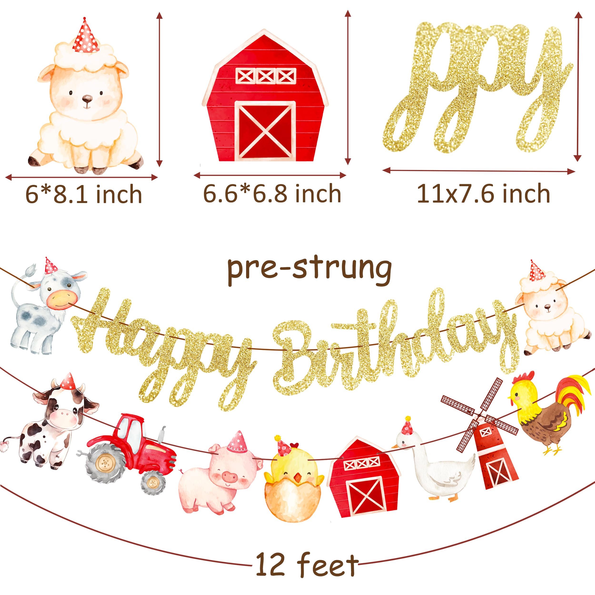 Farm Birthday Party Banners Farm Animal Party Banners Farm Theme Birthday Decorations Barnyard Birthday Party Hanging Decoration for Barn Party Farm Animal Baby Shower Supplies