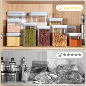 Uamector 1.2Qt Pop Container Perfect for 1Lb Brown Sugar, Airtight Food Storage Containers, BPA-Free Air Tight Stackable Dry Cereal Container, Pantry Organization