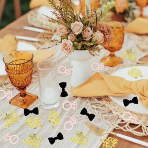 Keaziu 100 PCS He Asked She Said Yes Confetti Bridal Confetti for Tables Baby Shower Decorations Engagement Party Decorations Gold (gold 1)