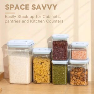 Uamector 1.2Qt Pop Container Perfect for 1Lb Brown Sugar, Airtight Food Storage Containers, BPA-Free Air Tight Stackable Dry Cereal Container, Pantry Organization