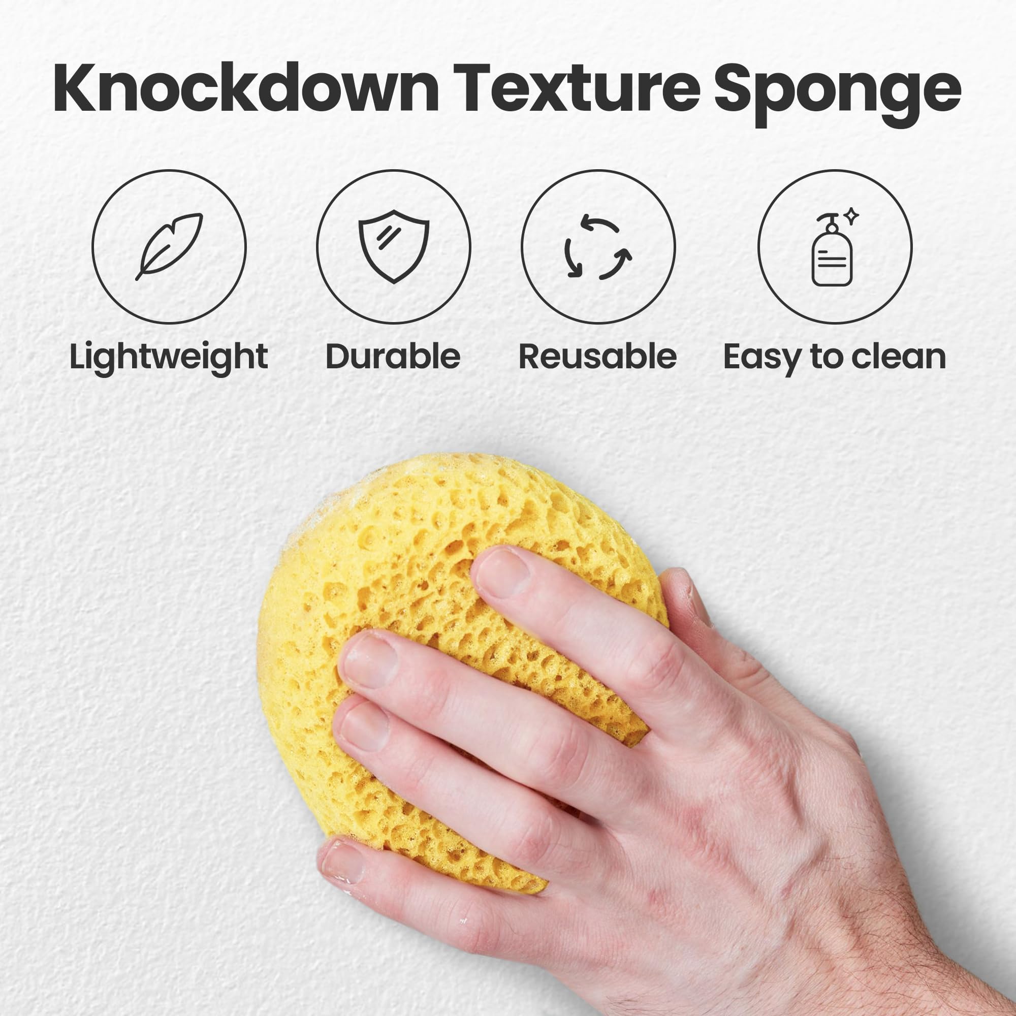 Knockdown Texture Sponge Drywall for Painting Ceiling, 2 Pack, 5.31 x 4.52 x 2.36inch