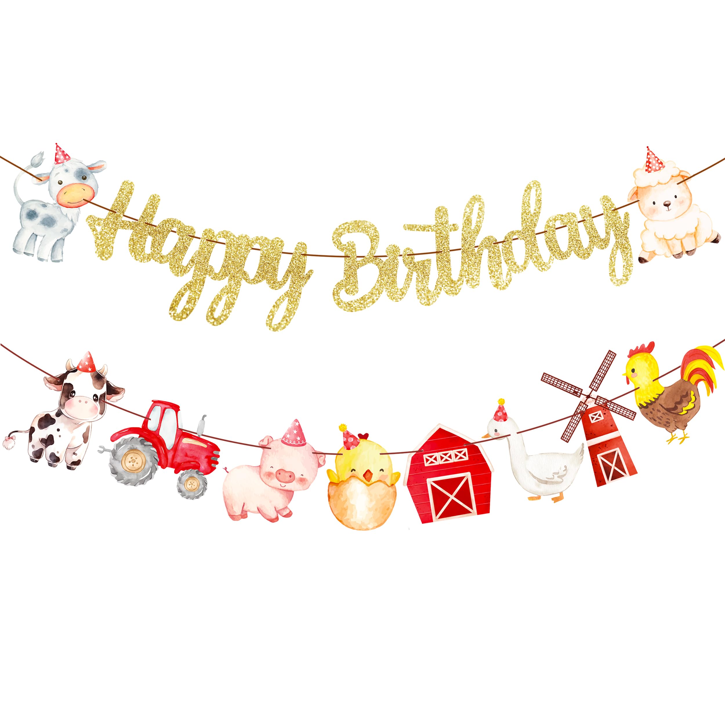 Farm Birthday Party Banners Farm Animal Party Banners Farm Theme Birthday Decorations Barnyard Birthday Party Hanging Decoration for Barn Party Farm Animal Baby Shower Supplies