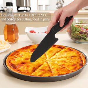 2 PCS Nylon Knife for Nonstick Pans, Safe Knife for Kids, Plastic Knives for Child Real Cooking, Food Grade Nylon Heat-resistant up to 428℉/220℃ (2-Comb-Black-White)