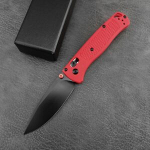 EDC Folding Pocket Knife，3.15'' 8Cr13Mov Steel Blade,Nylon Glass Fiber Handle with Belt Clip，Axis Lock and Thumb Stud Manual Open，Gifts for Men Women. (black blade)