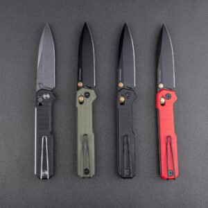 Real Steel Perix Crossbar Lock Camping Knife 3.5'' Nitro-V Drop Point Blade, G10 Handle (Black PVD/Red G10 Handle)