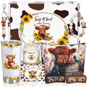 pominel highland cow gifts, highland cow gifts set for women girls