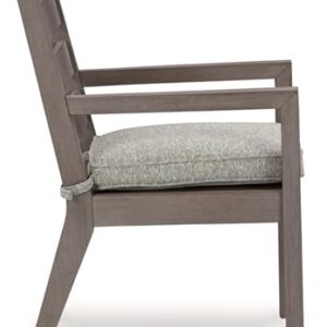 Signature Design by Ashley Hillside Barn Outdoor Dining Arm Chair, Set of 2, 25" W x 27" D x 37" H, Light Brown & Light Gray