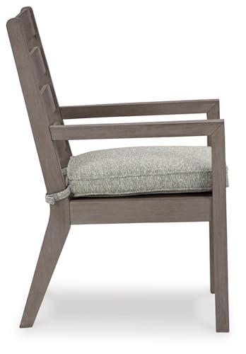 Signature Design by Ashley Hillside Barn Outdoor Dining Arm Chair, Set of 2, 25" W x 27" D x 37" H, Light Brown & Light Gray