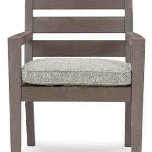 Signature Design by Ashley Hillside Barn Outdoor Dining Arm Chair, Set of 2, 25" W x 27" D x 37" H, Light Brown & Light Gray