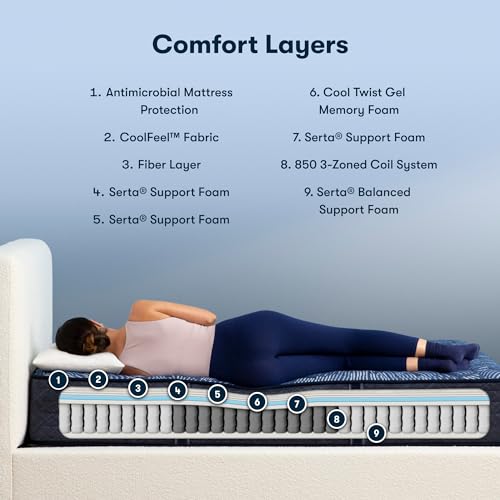 Serta Perfect Sleeper Ultimate 12" California King Mattress - Extra Firm, Cooling Gel Memory Foam, Pocket Innersprings for Motion Isolation, Edge Support, CertiPUR-US Certified - Oasis Sleep