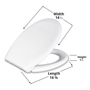 Generic Soft Close Toilet Seat, Toilet Seat with Quick Release for Easy Clean, Oval Shape Toilet Seat for Standard Size, Universal and Durable Toilet Seats, Toilet Seat with Adjustable Hinges, White