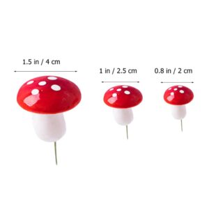 jarbins 30 Pack Mushroom Cake Decorations Red Mini Mushroom Toothpicks Foam Cupcake Toppers Mushroom Cake Picks for Birthday Baby Shower Party Micro Landscape Decor