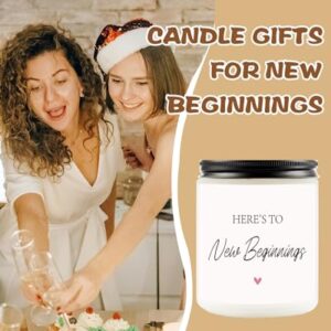 New Beginnings Gifts for Women, Going Away, Goodbye, Farewell Gifts for Coworkers, Congratulations New Job Gifts, Divorce Gifts for Women, Handmade Lavender Natural Soy Wax Candle Gifts (7oz)