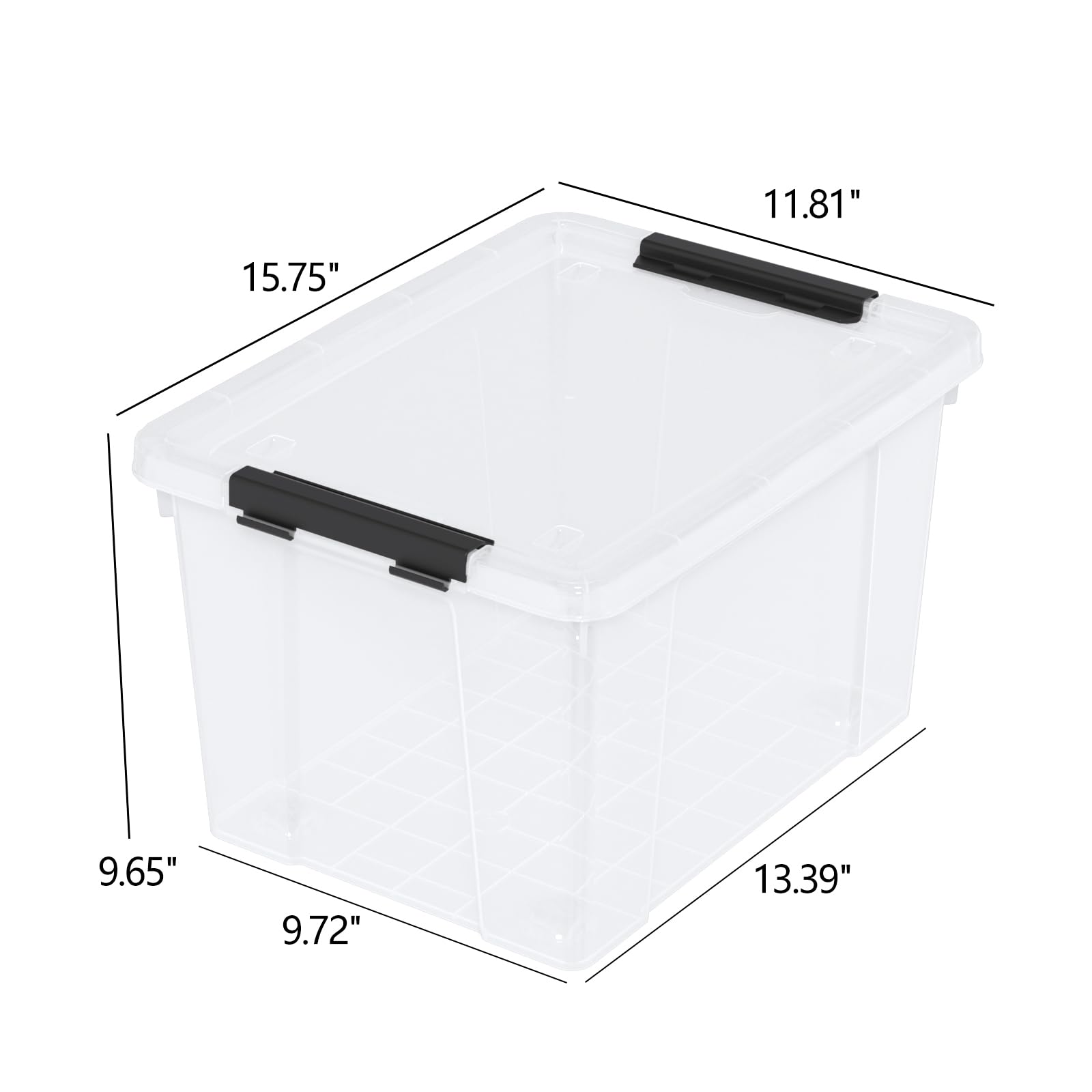 Afromy 22 Qt Latching Storage Box, Stackable Bin with Latch Lid, Plastic Storage Container Tote, Clear, 4-Pack