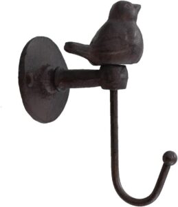 ctw home collection cast iron hooks 520013 songbird wall hook, brownish black (1)