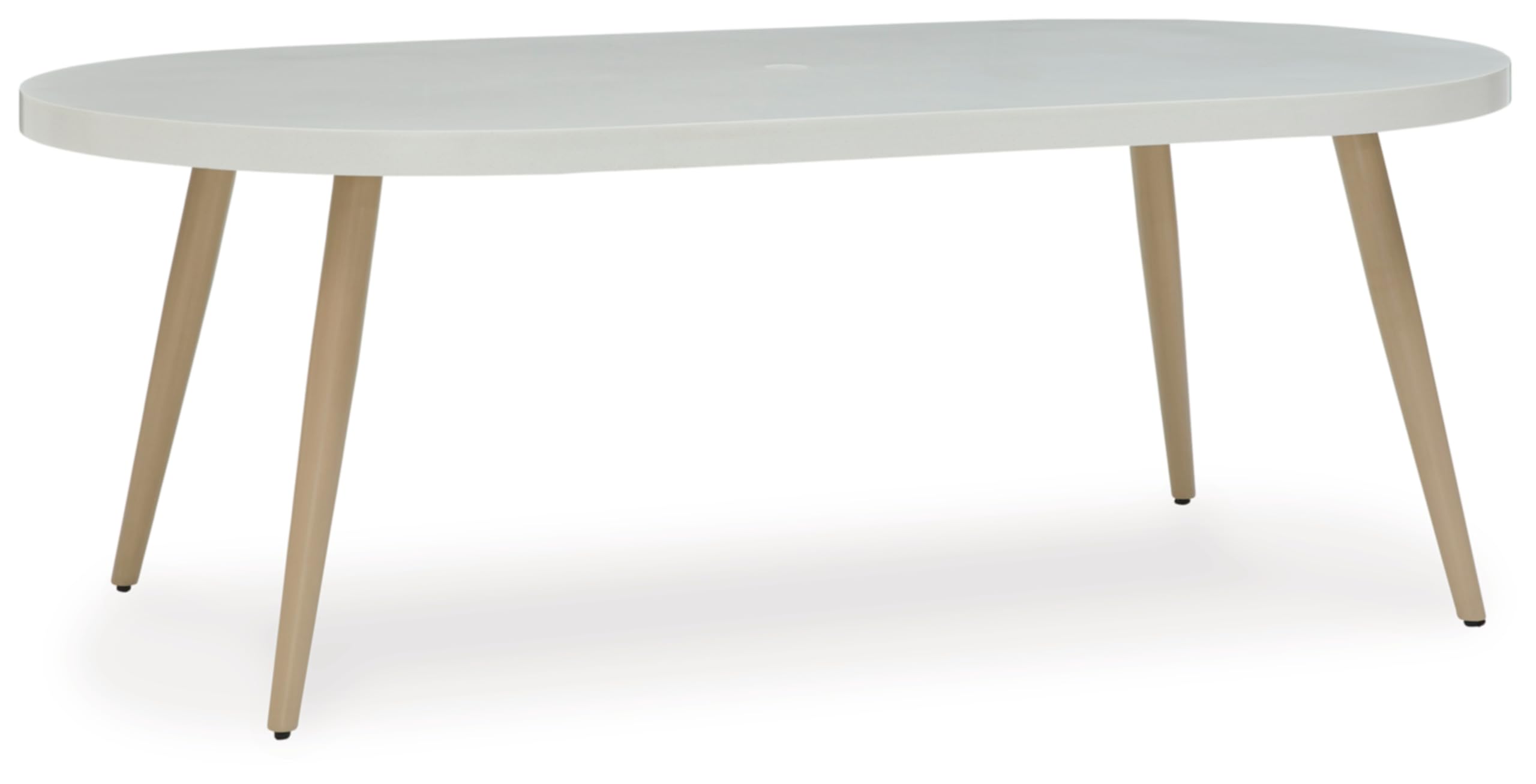 Signiture Design by Ashley Seton Creek Outdoor Dining Table, 80" W x 42" D x 29" H, White & Light Brown