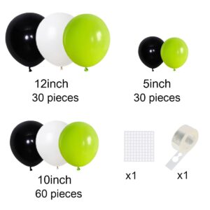 Lime Green Black Balloon Garland Kit - Lime Green Black Balloons White Balloons Video Gaming Birthday Party for Soccer Gamer Birthday Baby Shower Graduation Wedding Halloween Party Decorations