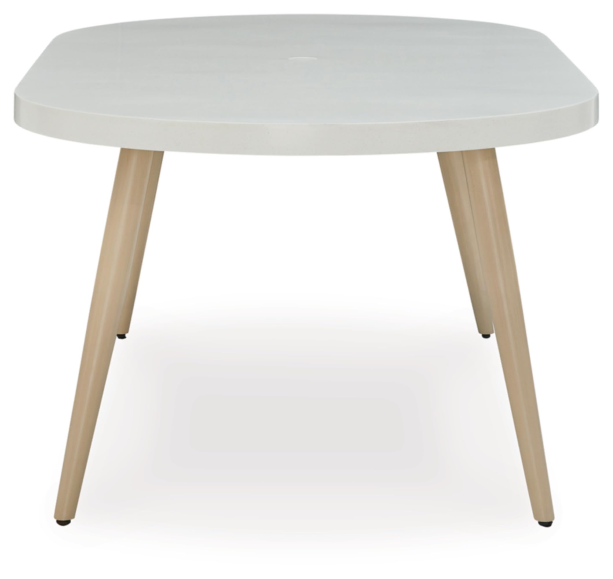 Signiture Design by Ashley Seton Creek Outdoor Dining Table, 80" W x 42" D x 29" H, White & Light Brown