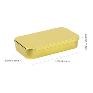 Vagocom 2pcs Empty Metal Push-Pull Storage Boxes,3.15x1.93x0.55inch / 8x4.9x1.4cm Mini Containers with Lids for Bandaid,Seed,Match,Crafts,Sewing(Gold)