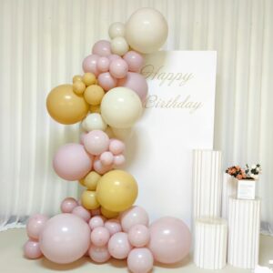 Dusty Pink Balloons, Scmdoti Pale Pink Balloons Different Sizes 18 12 10 5 Inches, Pink Balloon Garland Arch for Birthday Baby Shower Wedding Anniversary Graduation Party Decorations(Dusty Pink)