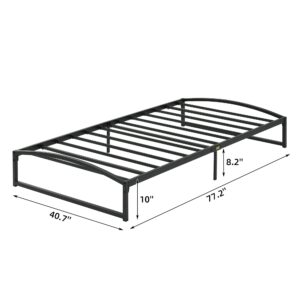 IDEALHOUSE Low Bed Frame Twin Size, 10 Inch Heavy Duty Metal Platform Twin Bed Frame Low Profile, Mattress Foundation, No Box Spring Needed, Noise-Free, Non-Slip, Easy Assembly, Black