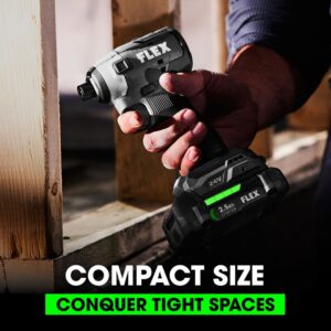 FLEX 24V Brushless Cordless 4-Tool Combo Kit: Drill Driver, Impact Driver, Reciprocating Saw, Work Light with (2) 2.5 Ah Lithium Batteries and 160W Fast Charger - FXM401-2A