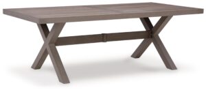 signiture design by ashley hillside barn outdoor dining table, 84" w x 42" d x 29" h, dark brown