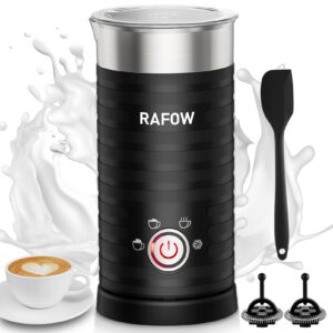 4 in 1 electric milk frother steamer - hot and cold coffee foam froth maker 350ml/12oz, automatic milk warmer foamer for latte, cappuccinos, macchiato, chocolate