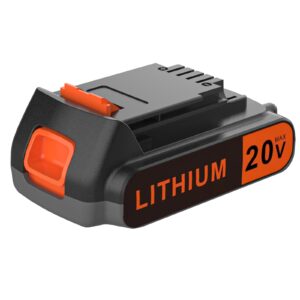 20 volt max 2.0ah battery replacement for black and decker 20v lithium-ion battery，compatible with all power 20v black and decker power+ tools