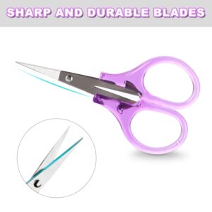 4 Pcs Small Scissors All Purpose, Stainless Steel Small Sewing Scissors Set with Protective Cover, Mini Detail Craft Scissors for Paper Cutting, Sewing, Scrapbooking, DIY Projects