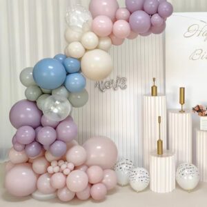 Dusty Pink Balloons, Scmdoti Pale Pink Balloons Different Sizes 18 12 10 5 Inches, Pink Balloon Garland Arch for Birthday Baby Shower Wedding Anniversary Graduation Party Decorations(Dusty Pink)