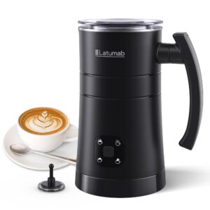 electric milk frother, latumab 4 in 1 milk steamer, 11.8oz/350ml automatic warm and cold foam maker for coffee, latte, cappuccino, macchiato, hot chocolate, ideal gifts for women, girls