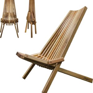 Generic Acacia Wood Folding Wooden Outdoor Chair -Stylish Low Profile Acacia Wood Lounge Chair for The Patio, Porch, Lawn, Garden or Home Furniture, Brown