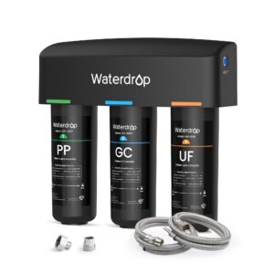 waterdrop wd-tsa-uf 0.01 μm ultra filtration under sink water filter, under sink water filtration system-9-stage filtration, reduces chlorine, taste and odor, fluoride, advanced usa tech