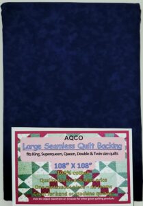 generic quilt backing, large, seamless, navy blue, from aqco - c44395-209, 108""x108"", 18466-a02