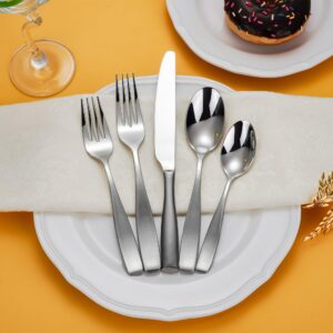 70-Piece 18/10 Stainless Steel Flatware Set for 12 with 2 Sets of Serving Utensil, Heavy Duty Silverware Set, High End Flatware, Dishwasher Safe, Ideal for Gift