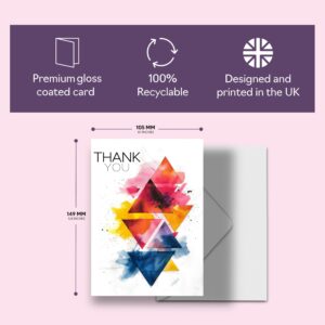 Thank You Cards Multipack - Brushstroke Abstract Style Cards - 24 Pack of Thank You Cards and Envelopes for Teacher Appreciation Kids Birthday Wedding, A6 Thanks Thankyou Greeting Cards Box