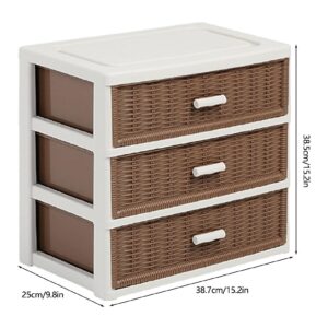 Generic Rattan Storage Drawers, Stackable Storage Bins, 2,3,4 Floor Rattan Drawers, Modern Closet Rattan Drawer, Decorative Classified Household Storage Box For Paper, Books, Snacks, Toys