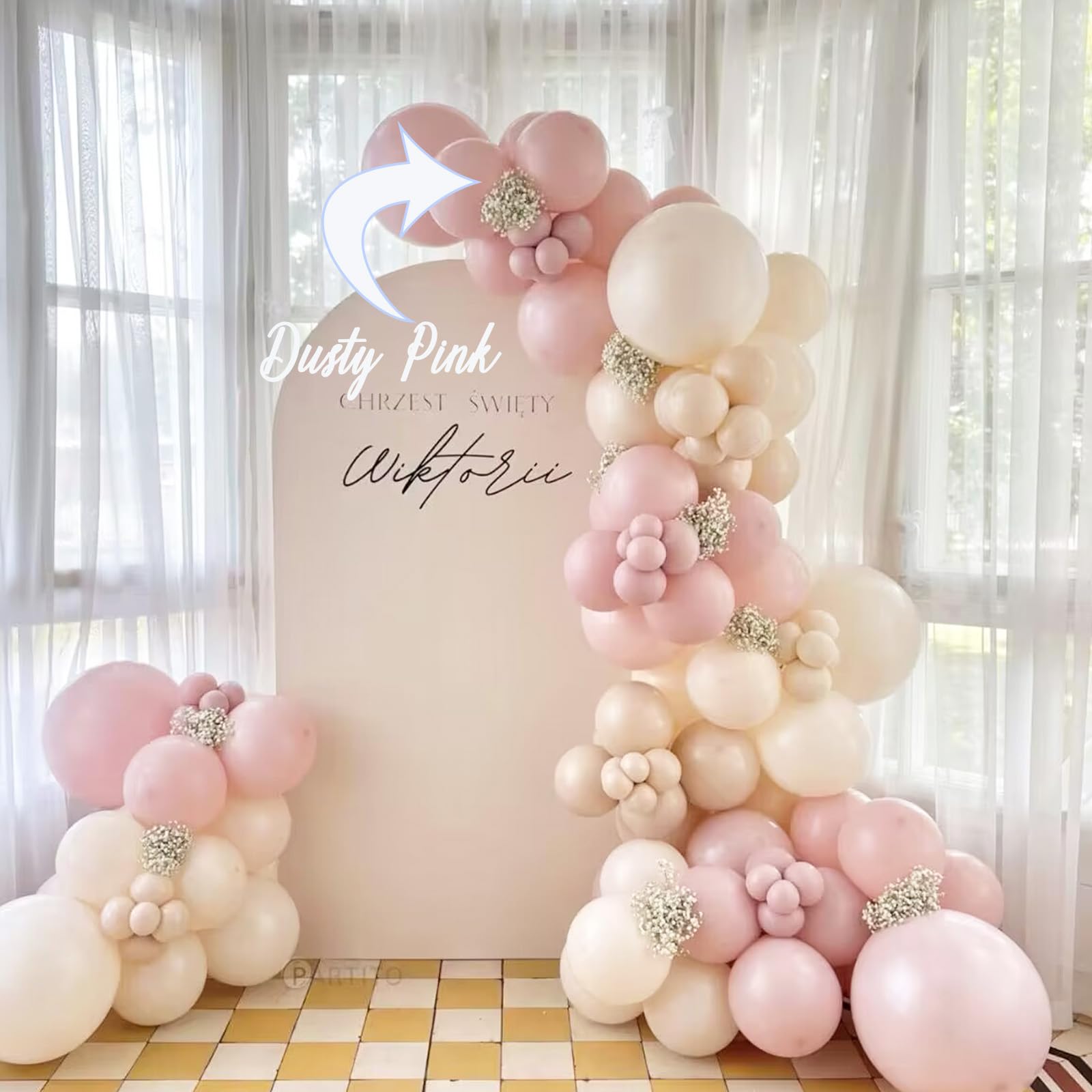 Dusty Pink Balloons, Scmdoti Pale Pink Balloons Different Sizes 18 12 10 5 Inches, Pink Balloon Garland Arch for Birthday Baby Shower Wedding Anniversary Graduation Party Decorations(Dusty Pink)