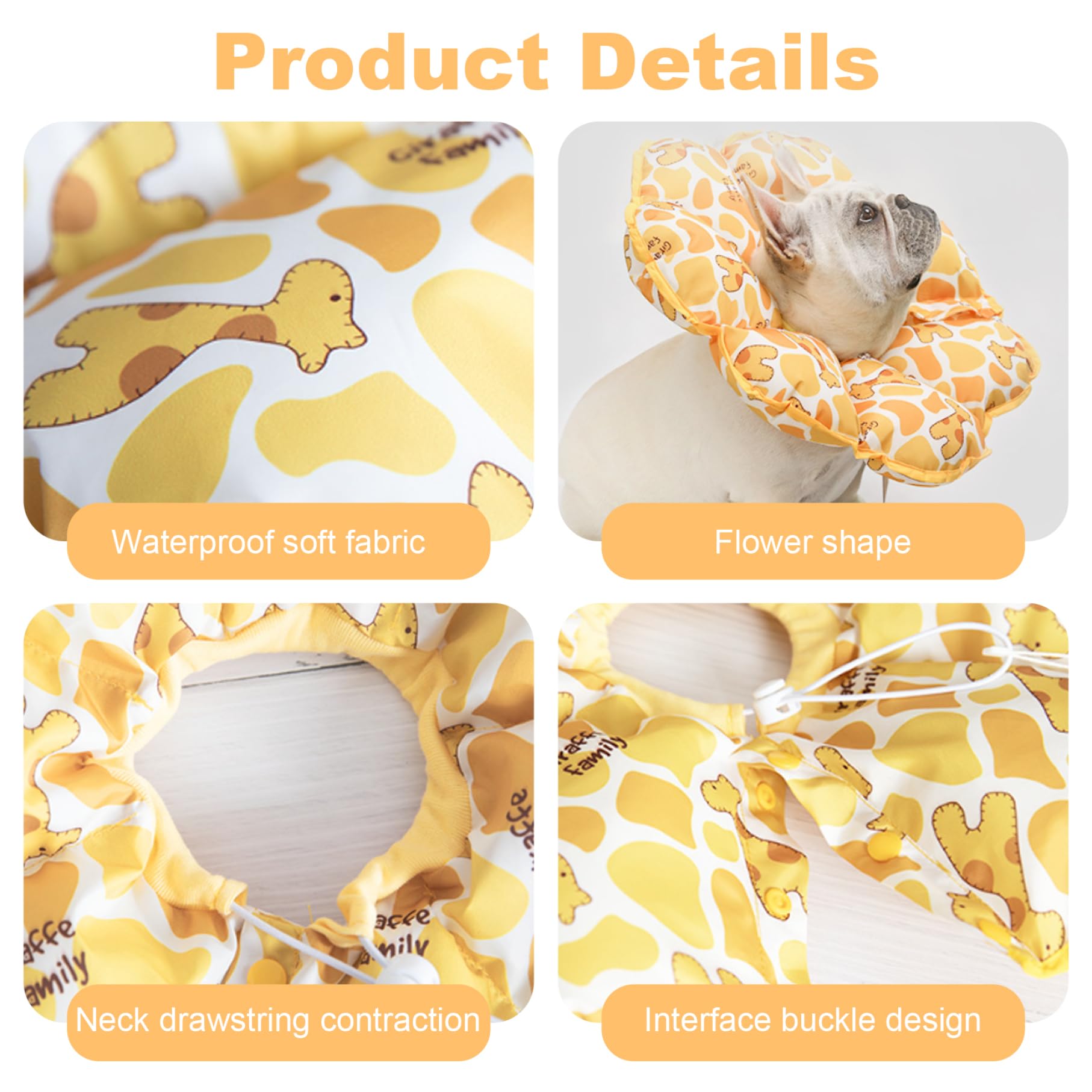 BEAHING Dog Cones After Surgery Soft Sunflower Design Dog Surgery Collar Protective Recovery Collars for Dogs Anti-Bite Lick Wound Dog Cone Collar for Quick Healing M, Dog Cones After Surgery Soft