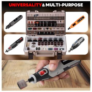 Rotary Tool Accessories Kit - 420PCS Rotary Tool Bits, PHALANX 1/8"(3.2mm) Diameter Shanks Universal Fitment with Carrying Case Easy Storage, Cutting Bits Polishing Wheel Carving Drilling Cleaning Etc