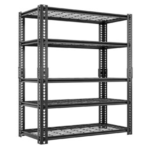 zikebtuy 72" h garage shelving heavy duty load 2000lbs storage rack shelf adjustable 5-tier metal garage storage shelves industrial shelving for basement warehouse 36" w x 16.2" d x 72" h