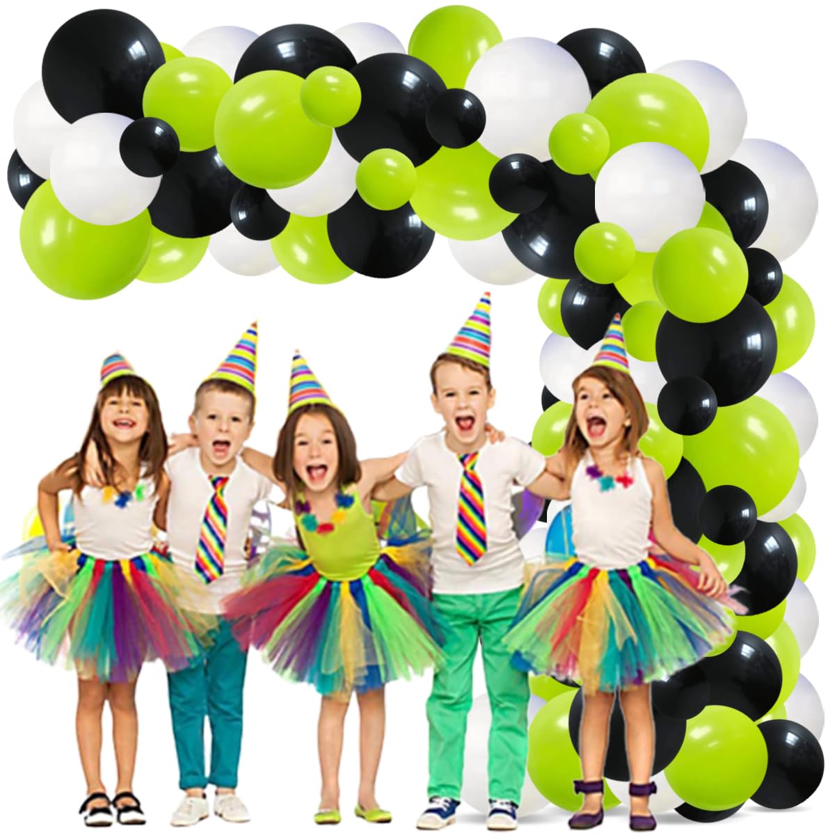 Lime Green Black Balloon Garland Kit - Lime Green Black Balloons White Balloons Video Gaming Birthday Party for Soccer Gamer Birthday Baby Shower Graduation Wedding Halloween Party Decorations